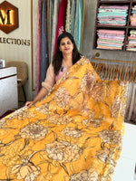 Digital printed organza saree/ 280P