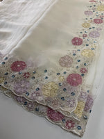 Crushed crape Saree/ HW725