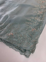 Crushed Foil blended Organza Saree/ AM104