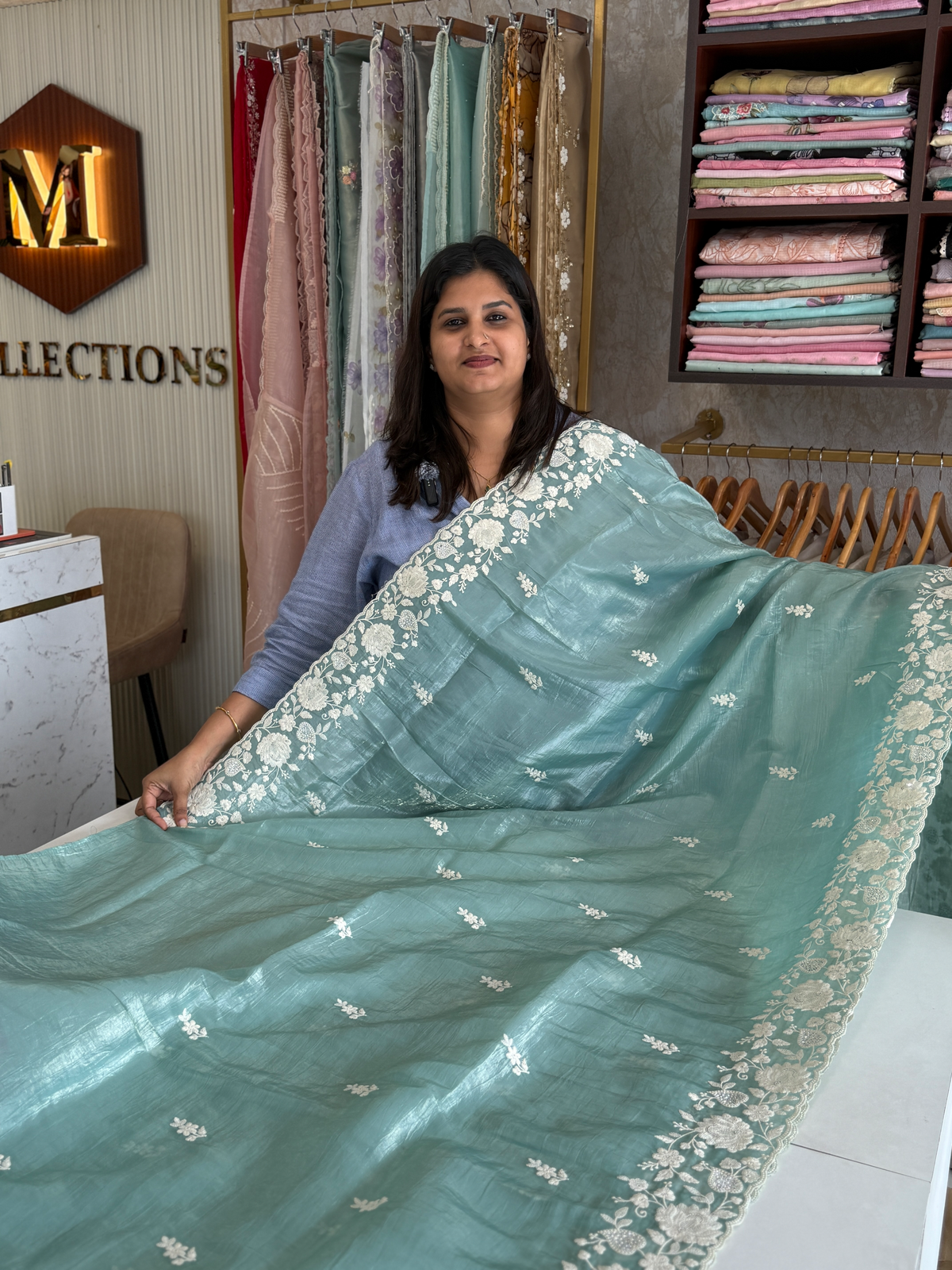 Crushed Organza Saree / MK01