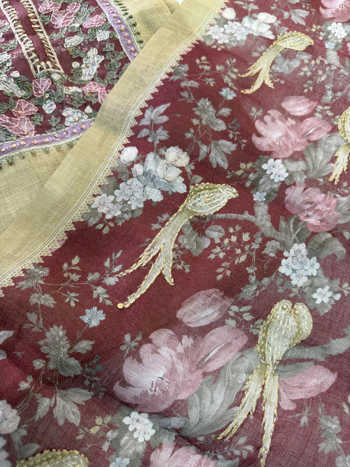 Linen cotton blend unstitched salwar set / NC292