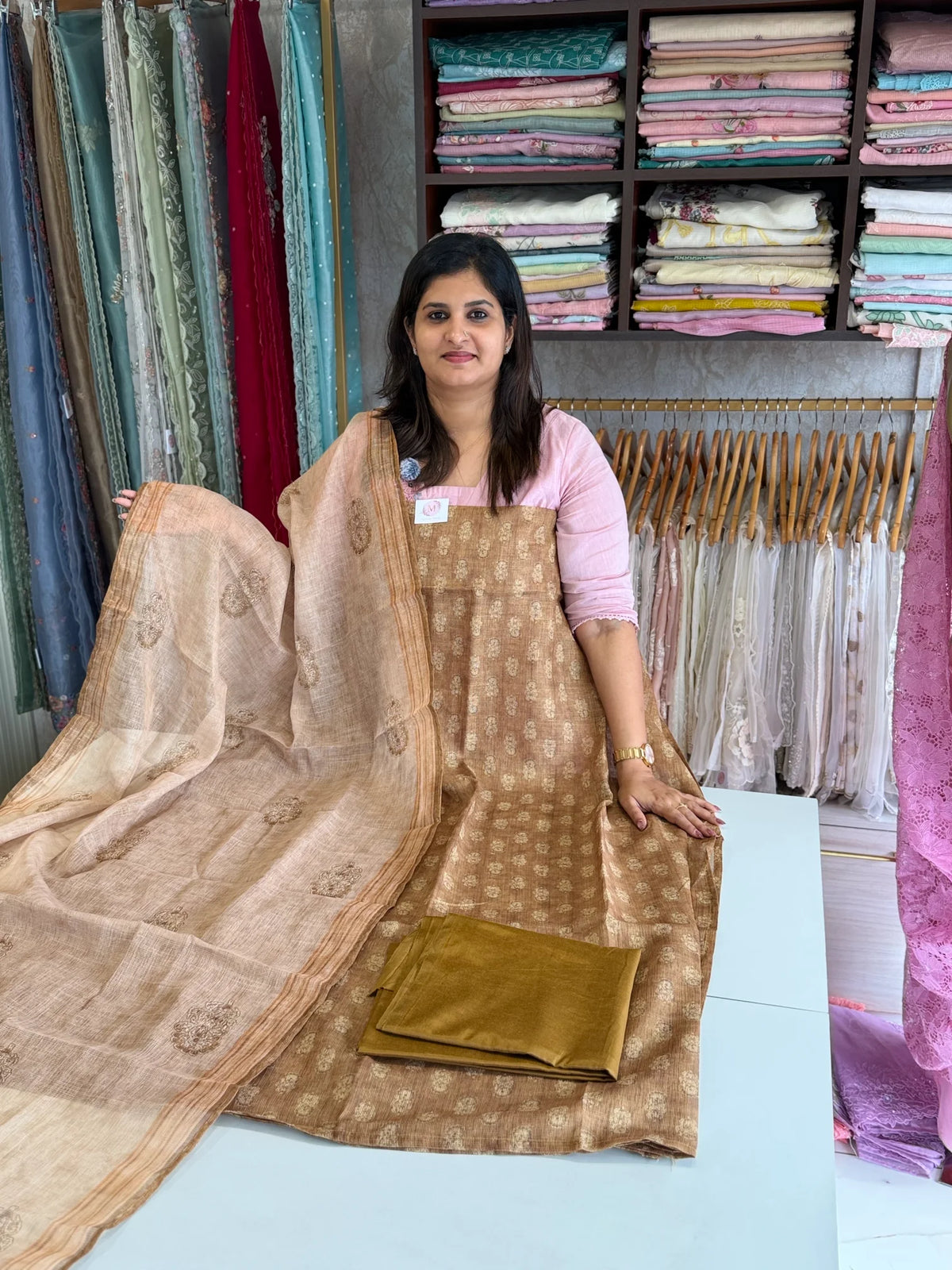 Super net Kotta unstitched salwar set / NC275 (A)