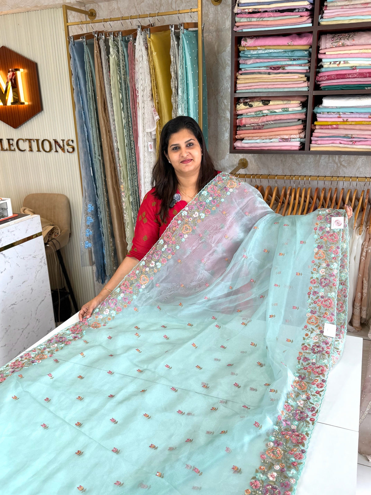Glass organza saree/ 67HL