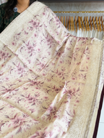 Soft semi Tussar finished saree/ FC433