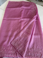 Crushed crape saree/ HW457