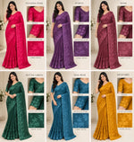 Crushed crape saree /CW767