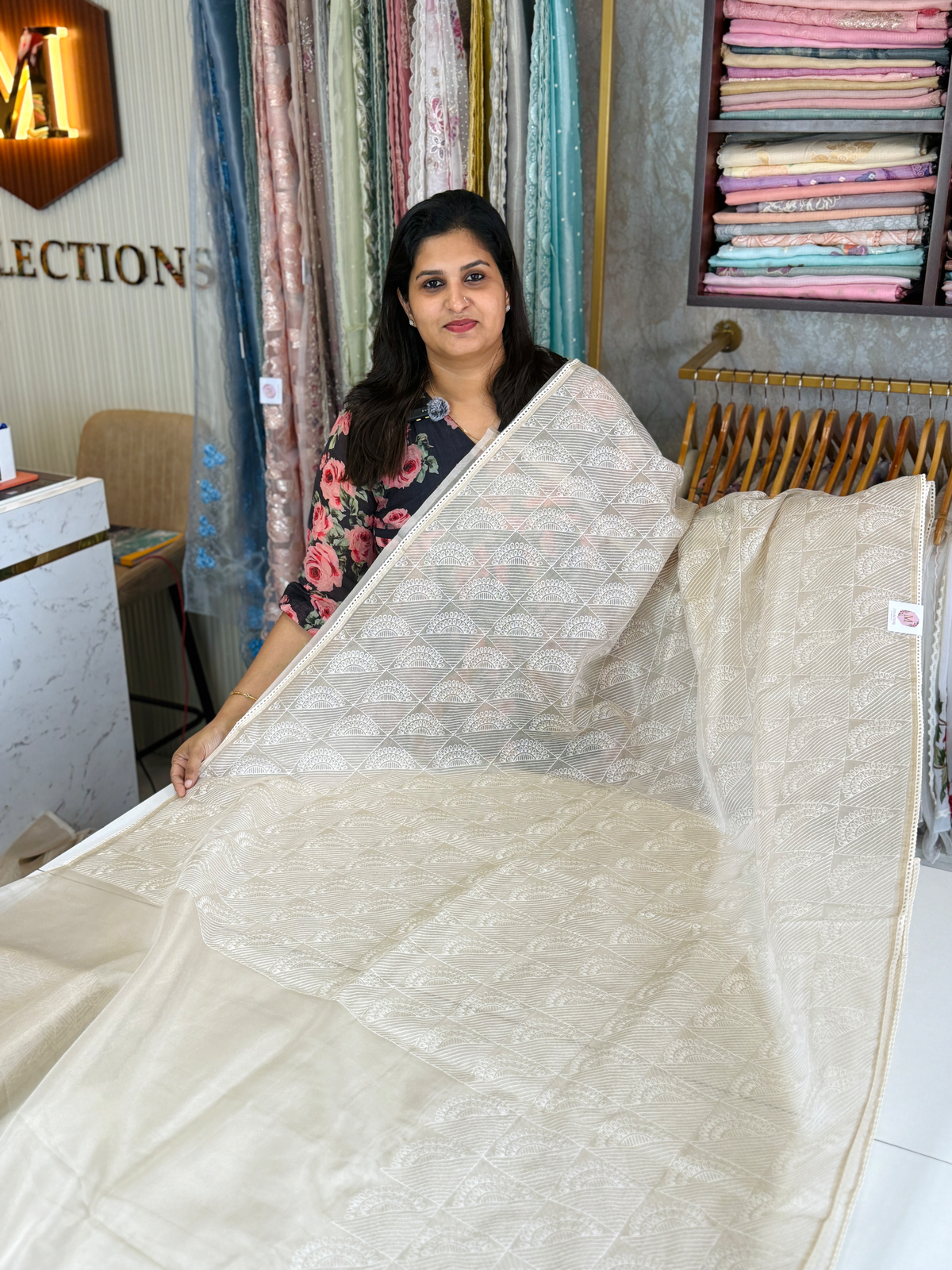 Tissue blended soft organza saree/ SH897