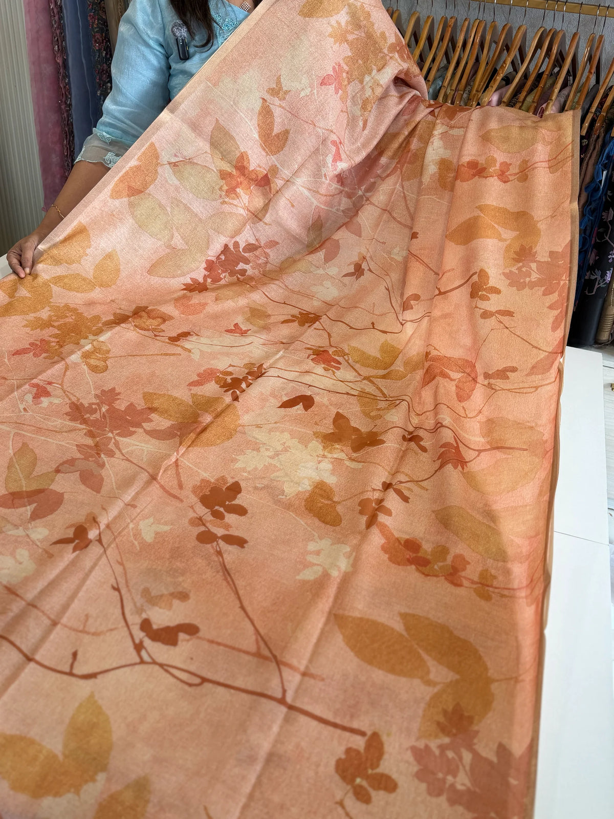 Blended cotton saree/ HLS7