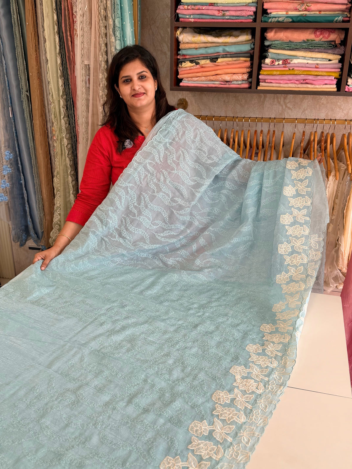 Crushed Organza saree/ BC602