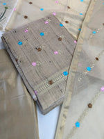 Soft semi Tussar unstitched salwar set / D116