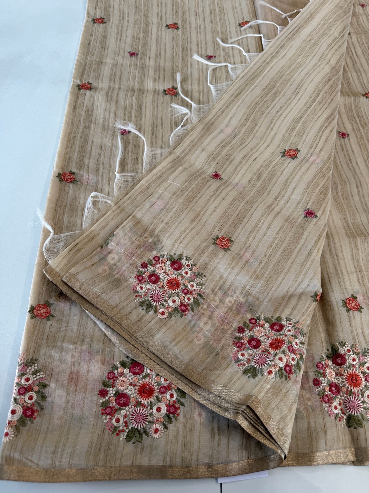 Chanderi Tussar finished Saree / SH578