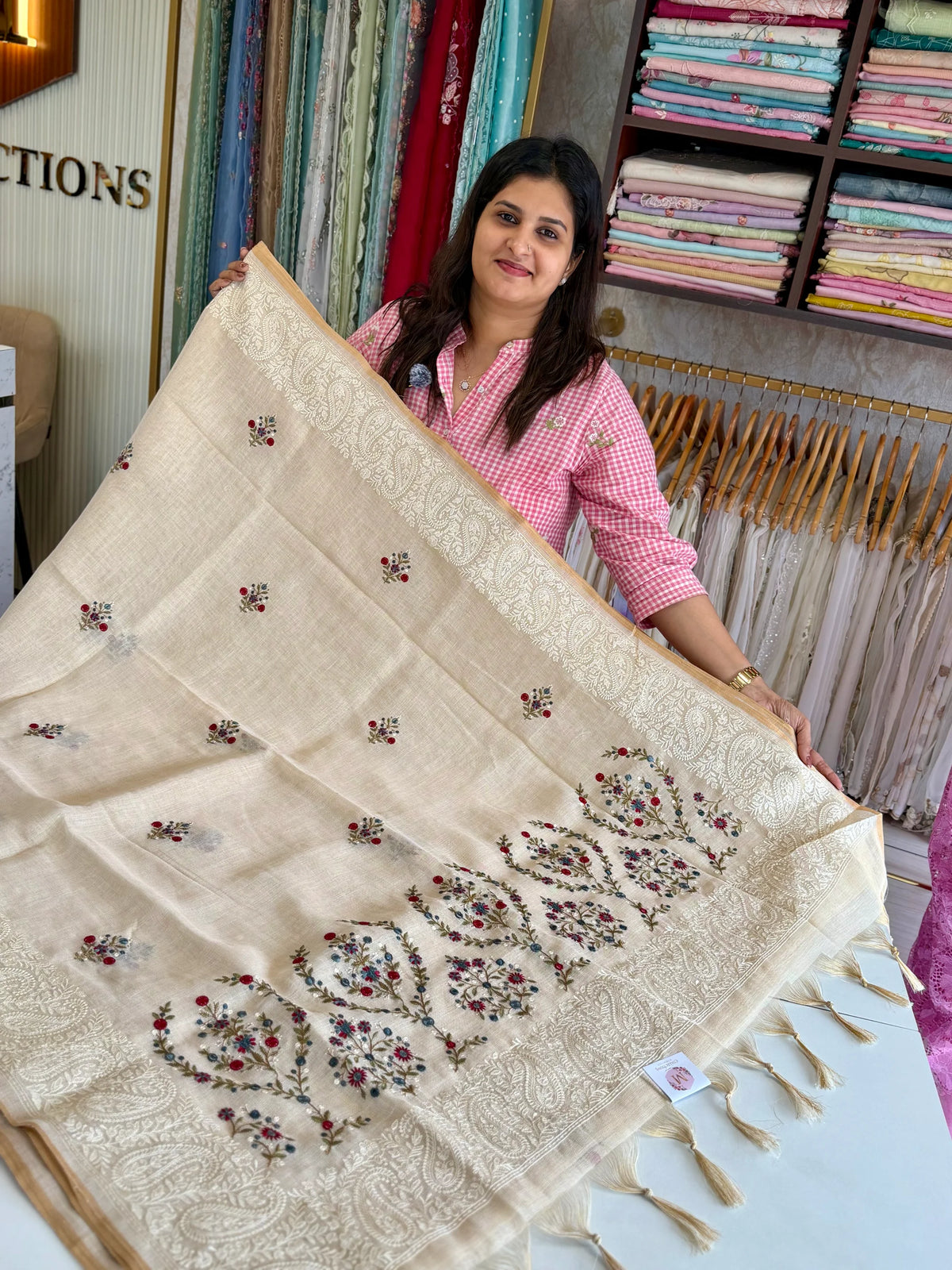 Tissue Linen Saree/ SR564