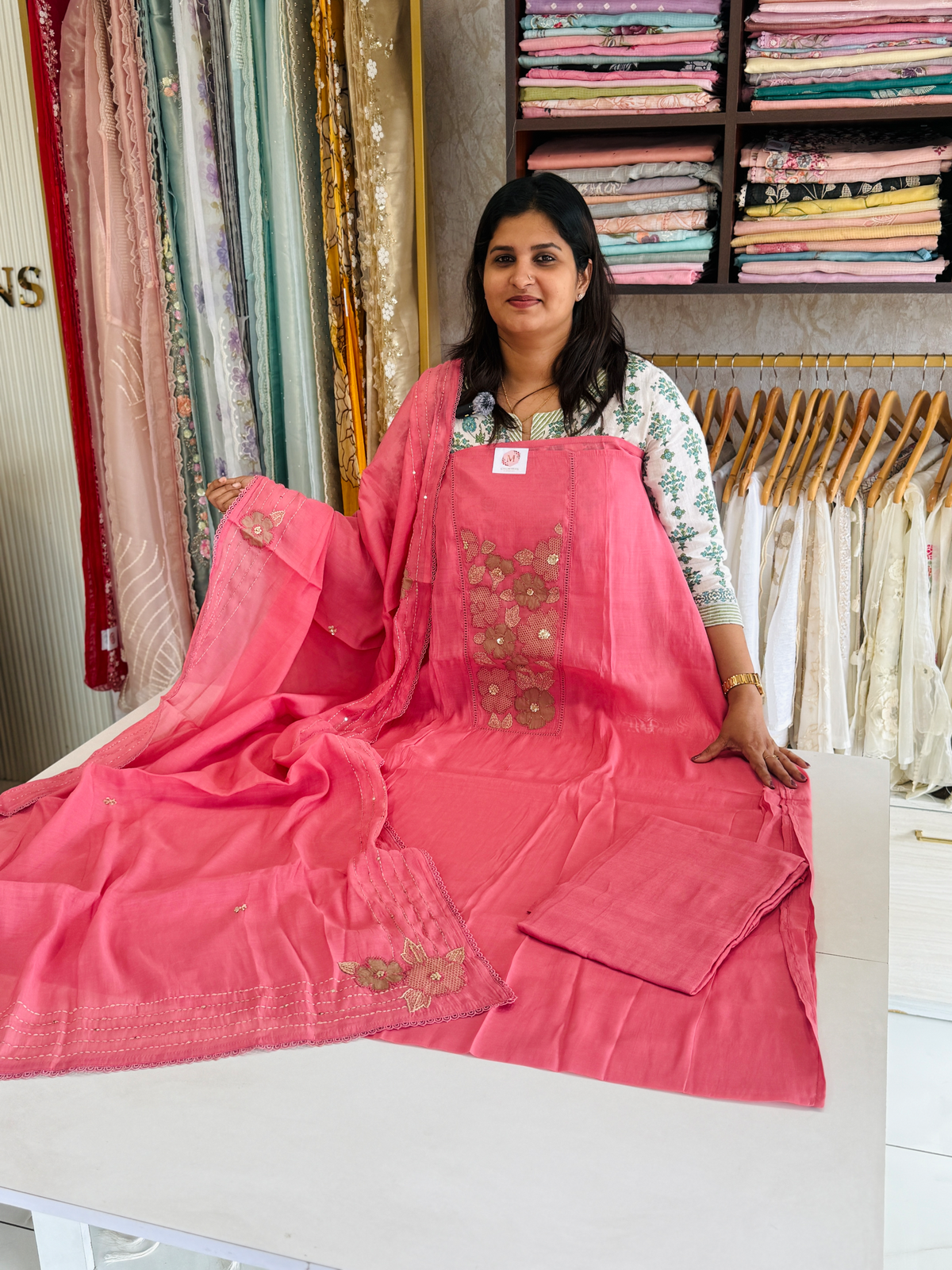 Soft Chanderi unstitched salwar set / NC162