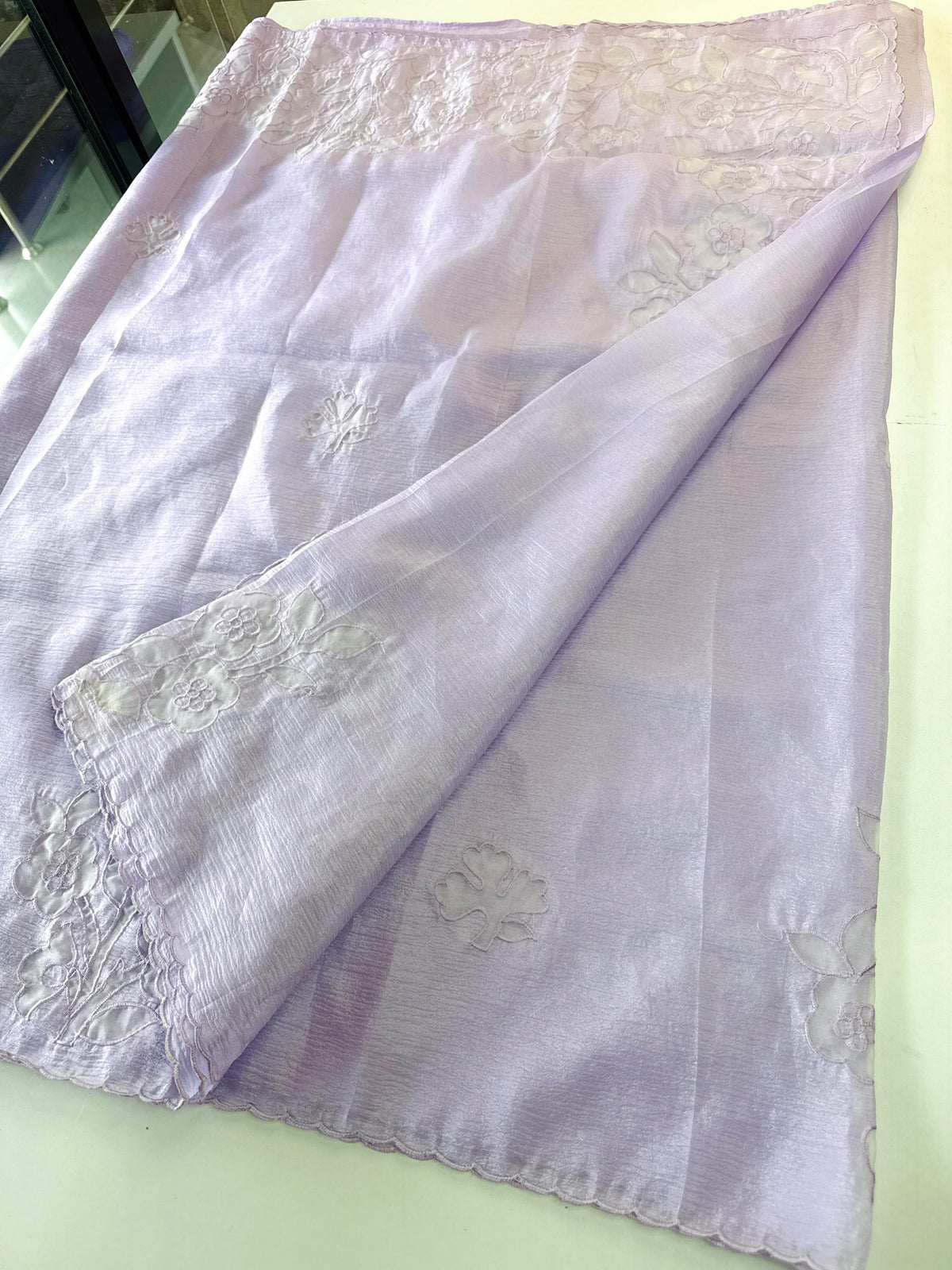 Crushed crape saree/ AM101