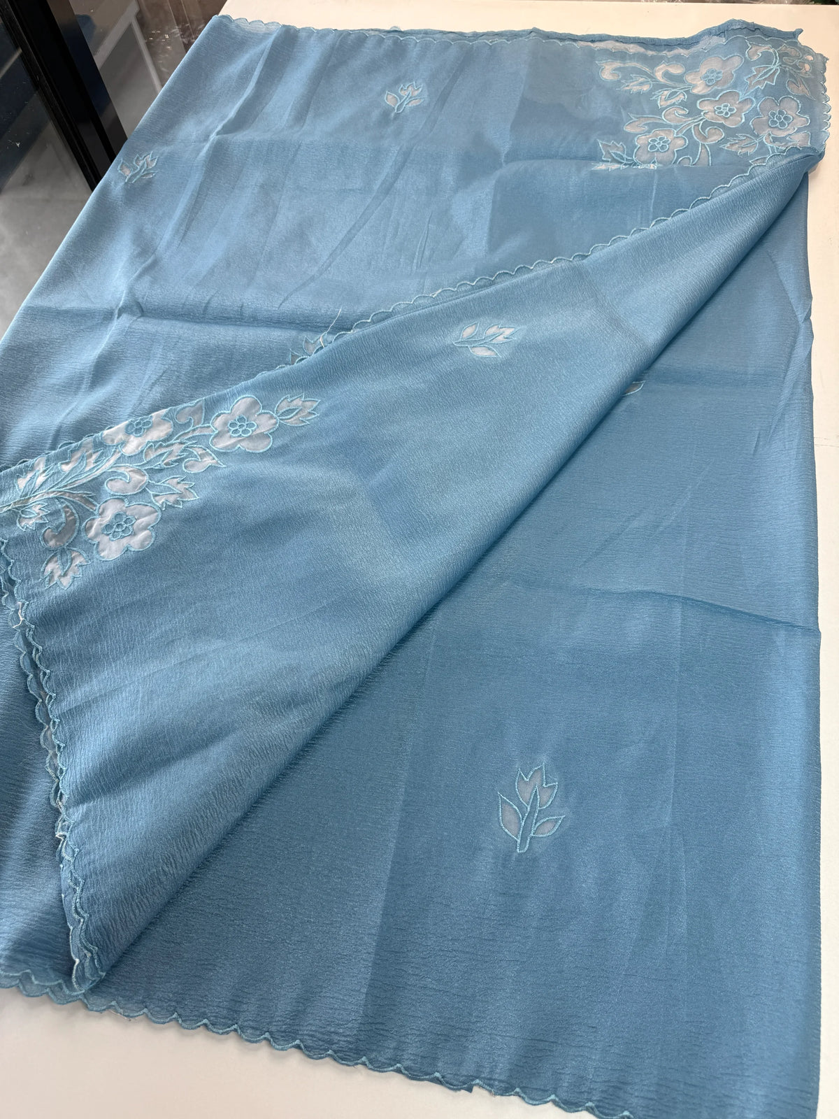 Crushed crape Saree/ AM107
