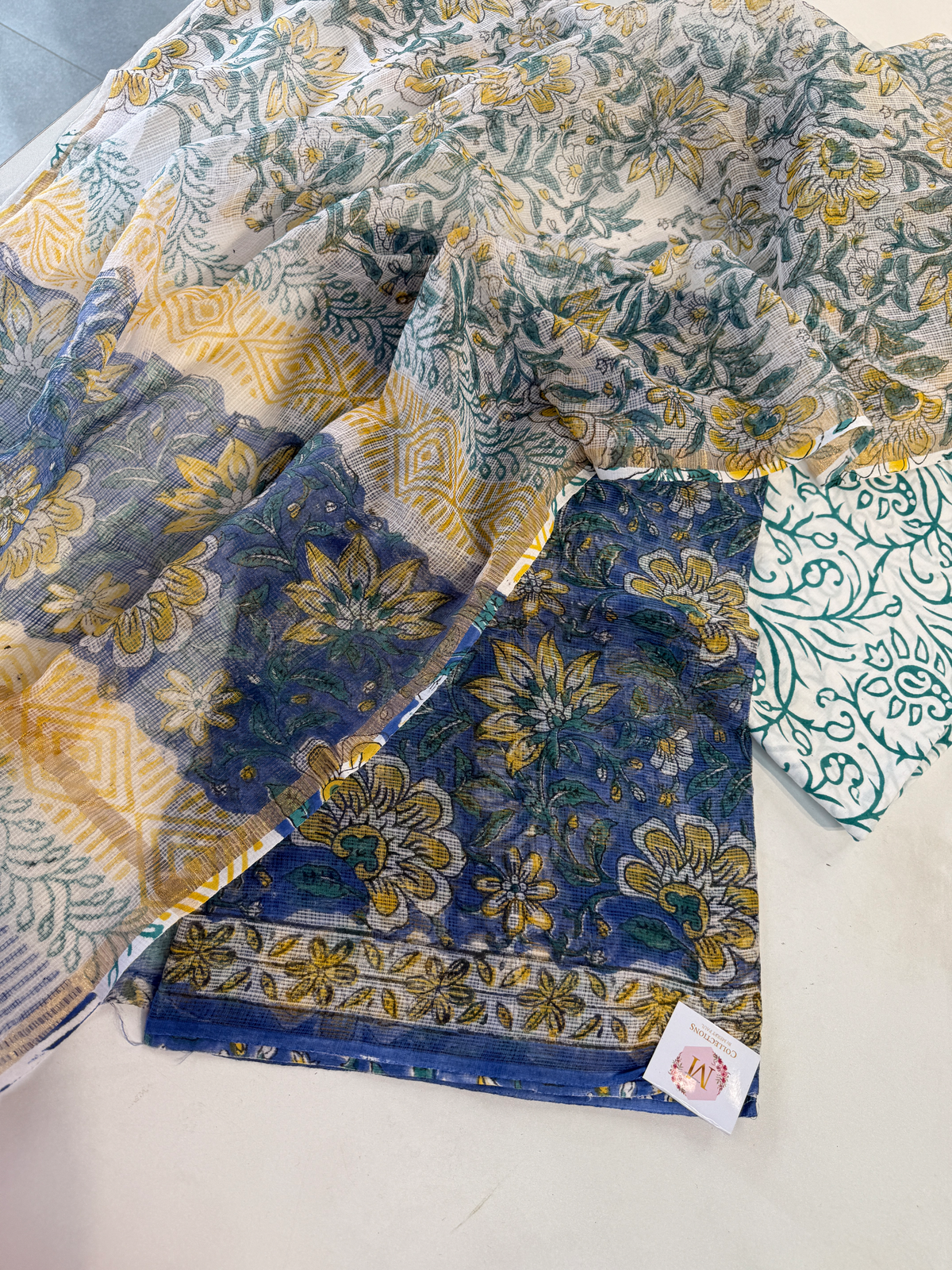 Hand block printed kotta Doria unstitched salwar set/ LK14