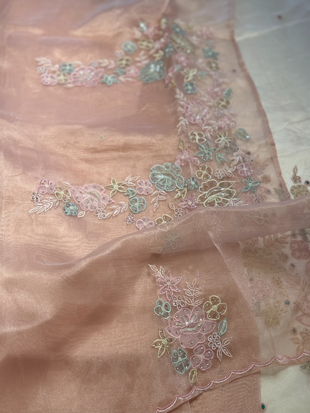 Glass organza saree/ AS762