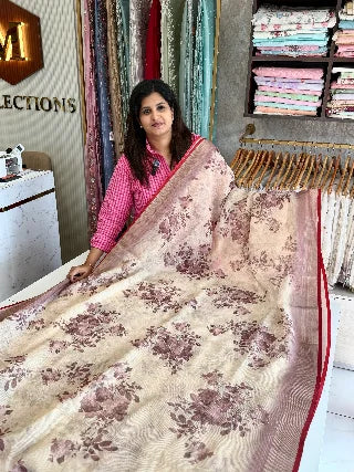 Linen cotton Saree/ 1567