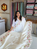 Crushed crape Saree/ HW725