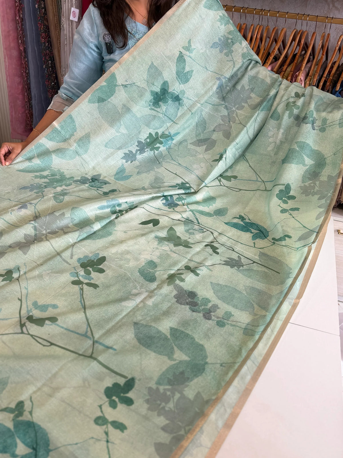 Blended cotton saree/ HLS7
