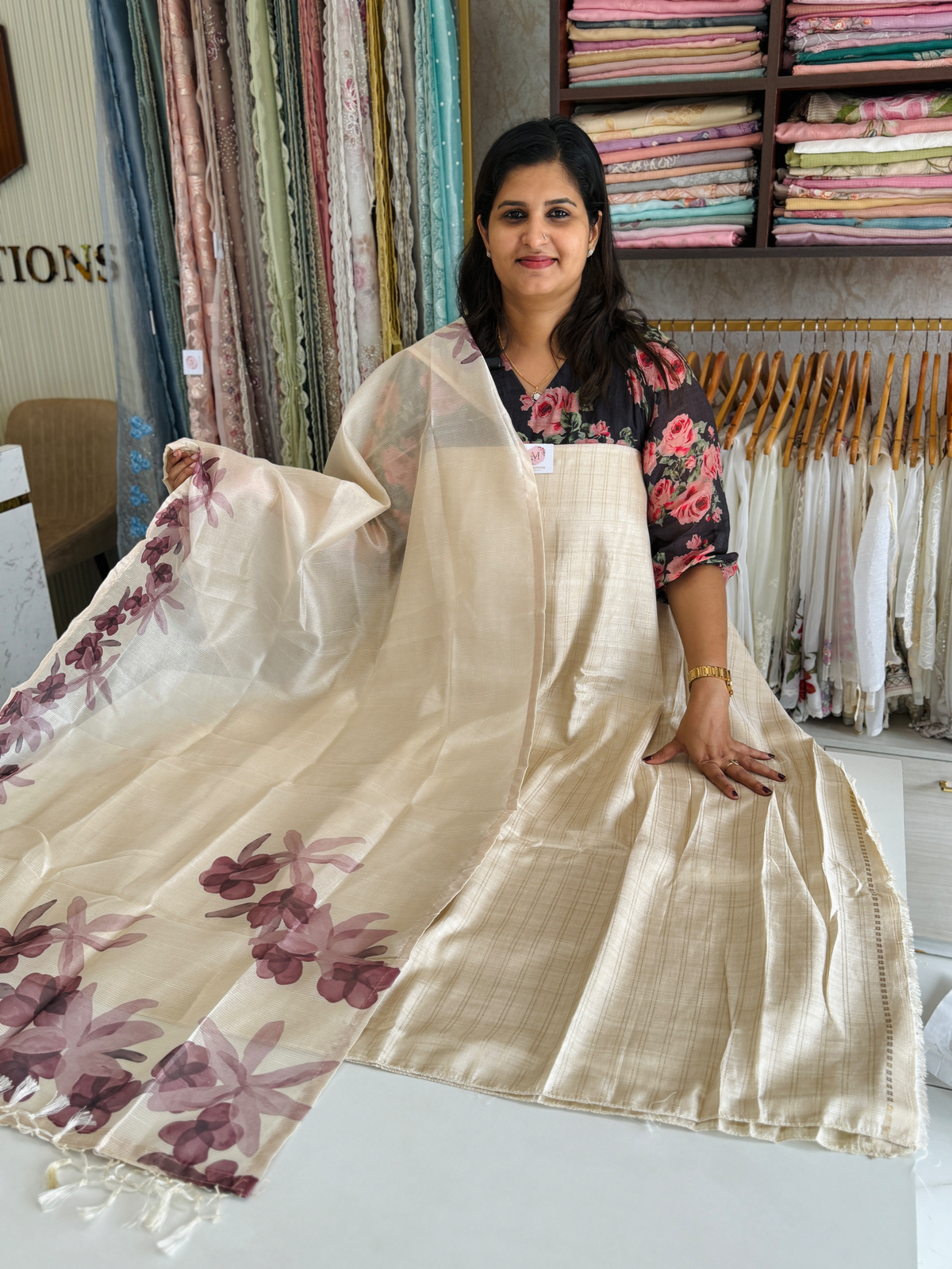 Semi Tussar Unstitched salwar set / Nc178