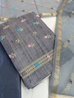Soft semi Tussar unstitched salwar set / D116