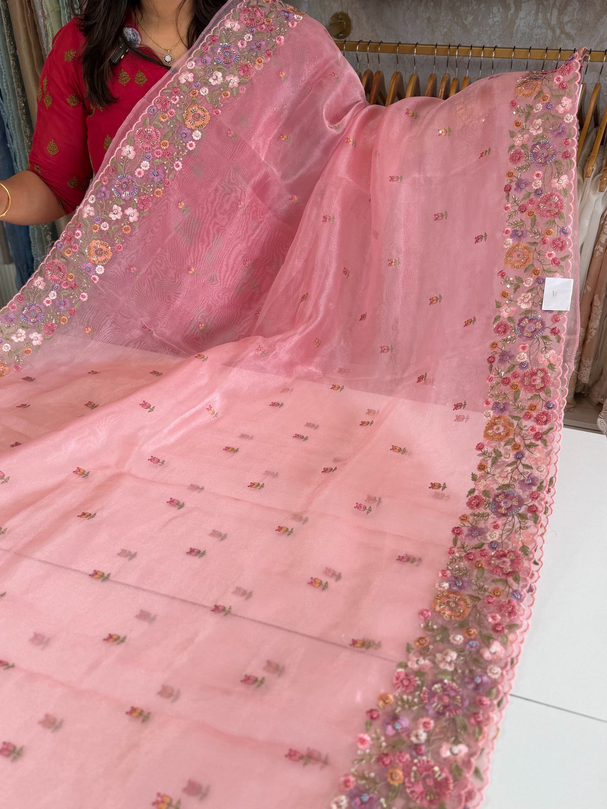 Glass organza saree/ 67HL