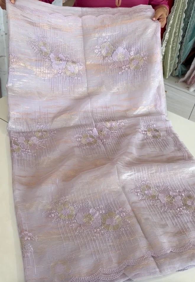 Organza foil blended Saree/ CW866