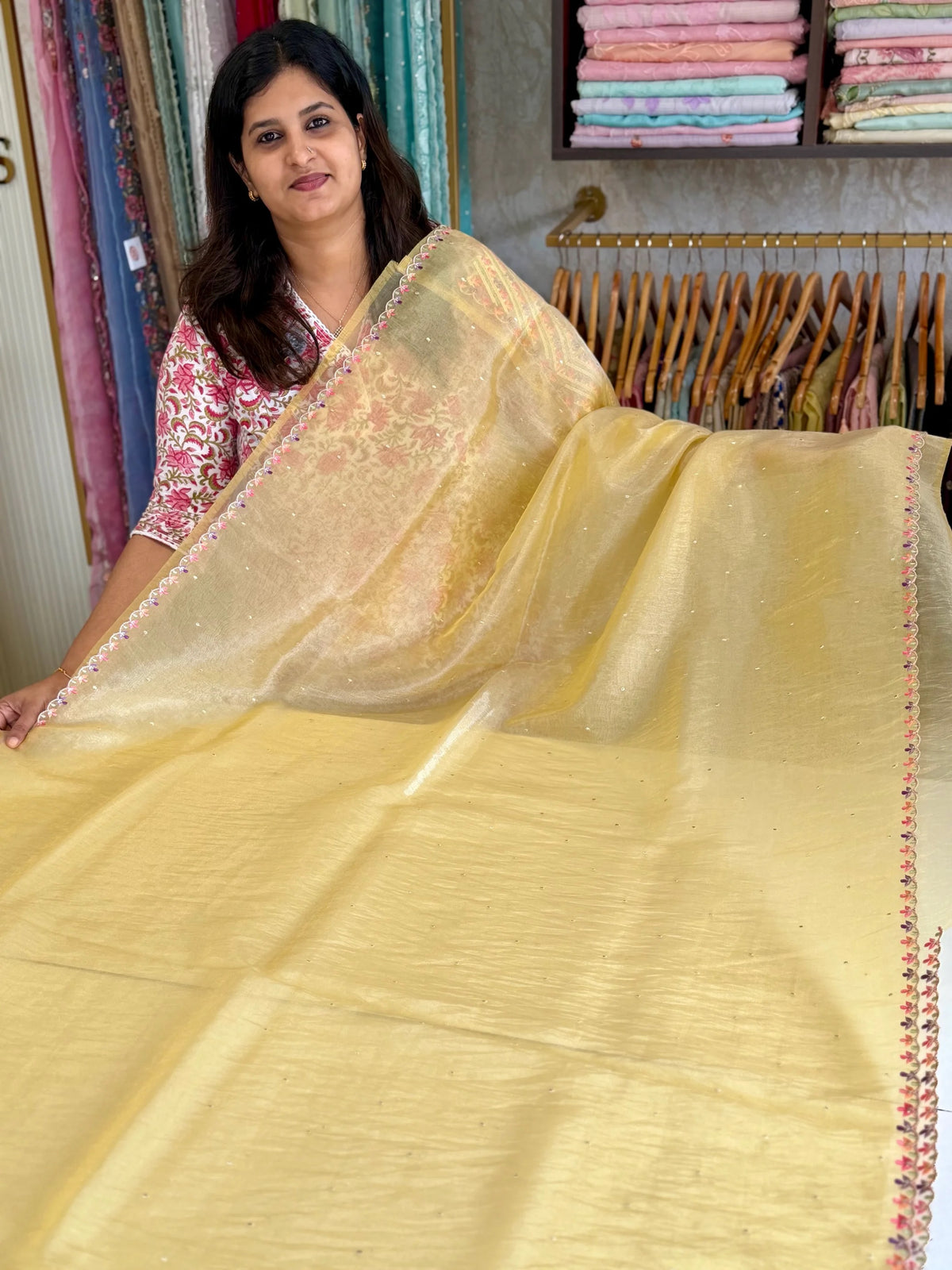 Korean Organza Saree/ 4176