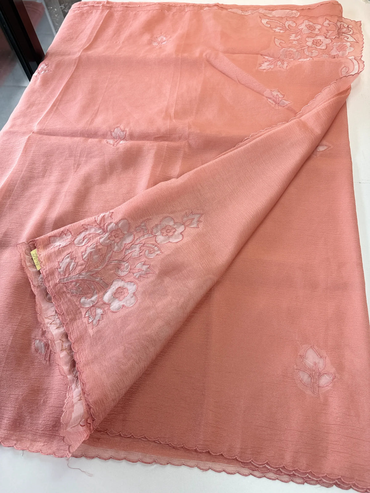 Crushed crape Saree/ AM107