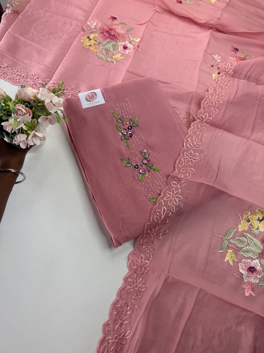 Soft Chanderi unstitched salwar set / NC166