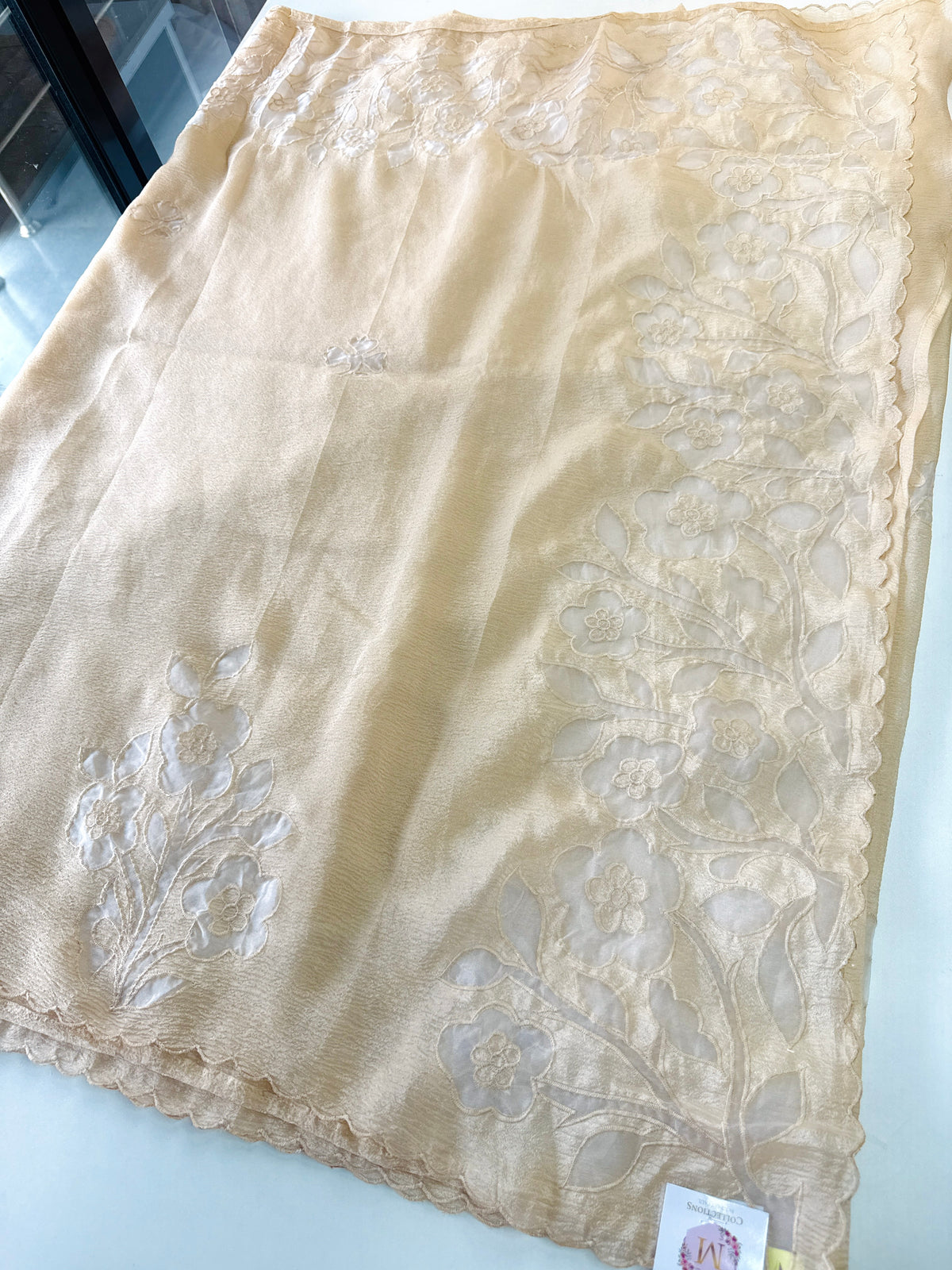 Crushed crape saree/ AM101
