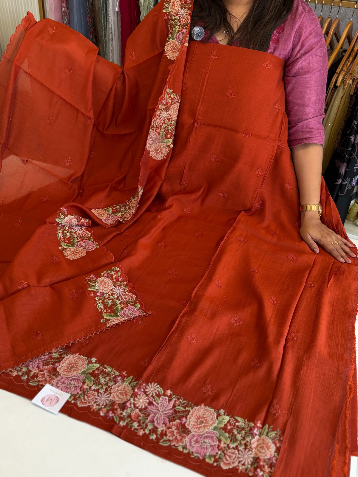 Soft Chanderi unstitched salwar set/ NC313