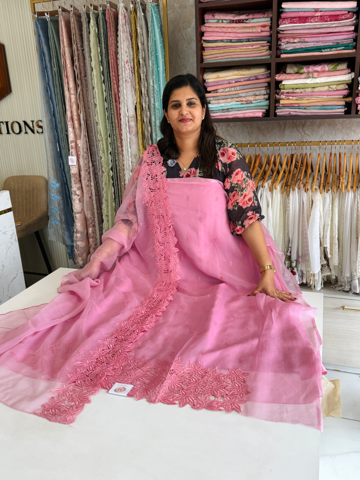 Chiffon unstitched salwar set / NC110