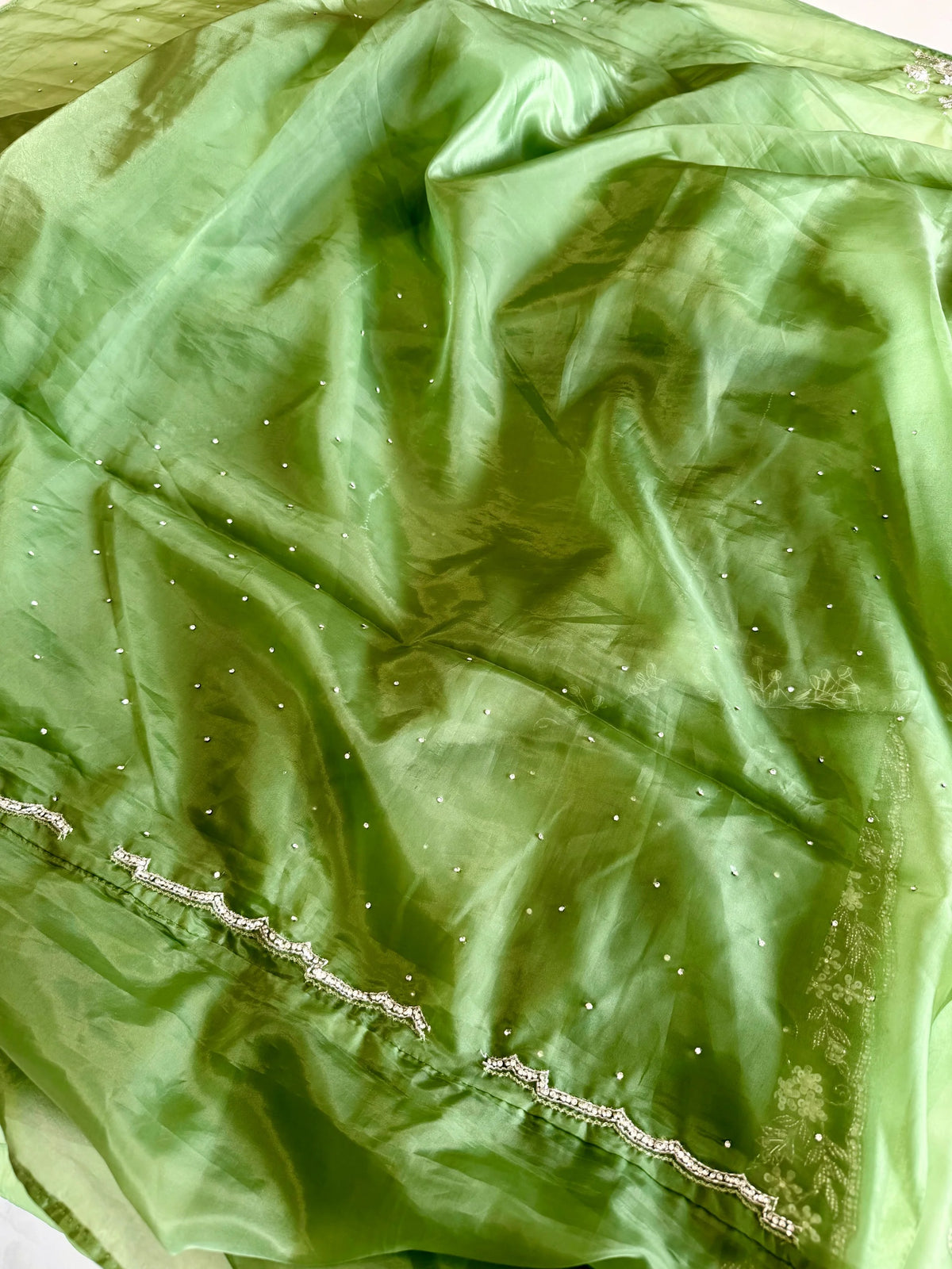 Satin organza saree/ AP59
