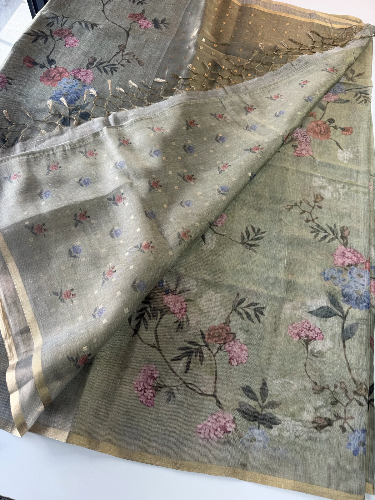Tissue Chanderi blended saree/ GDF11