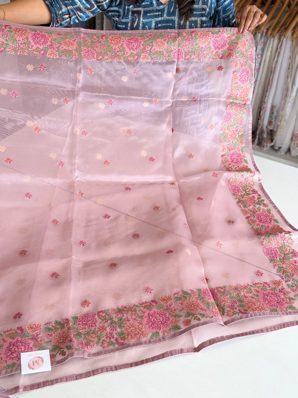 Glass Organza Saree/ 522A