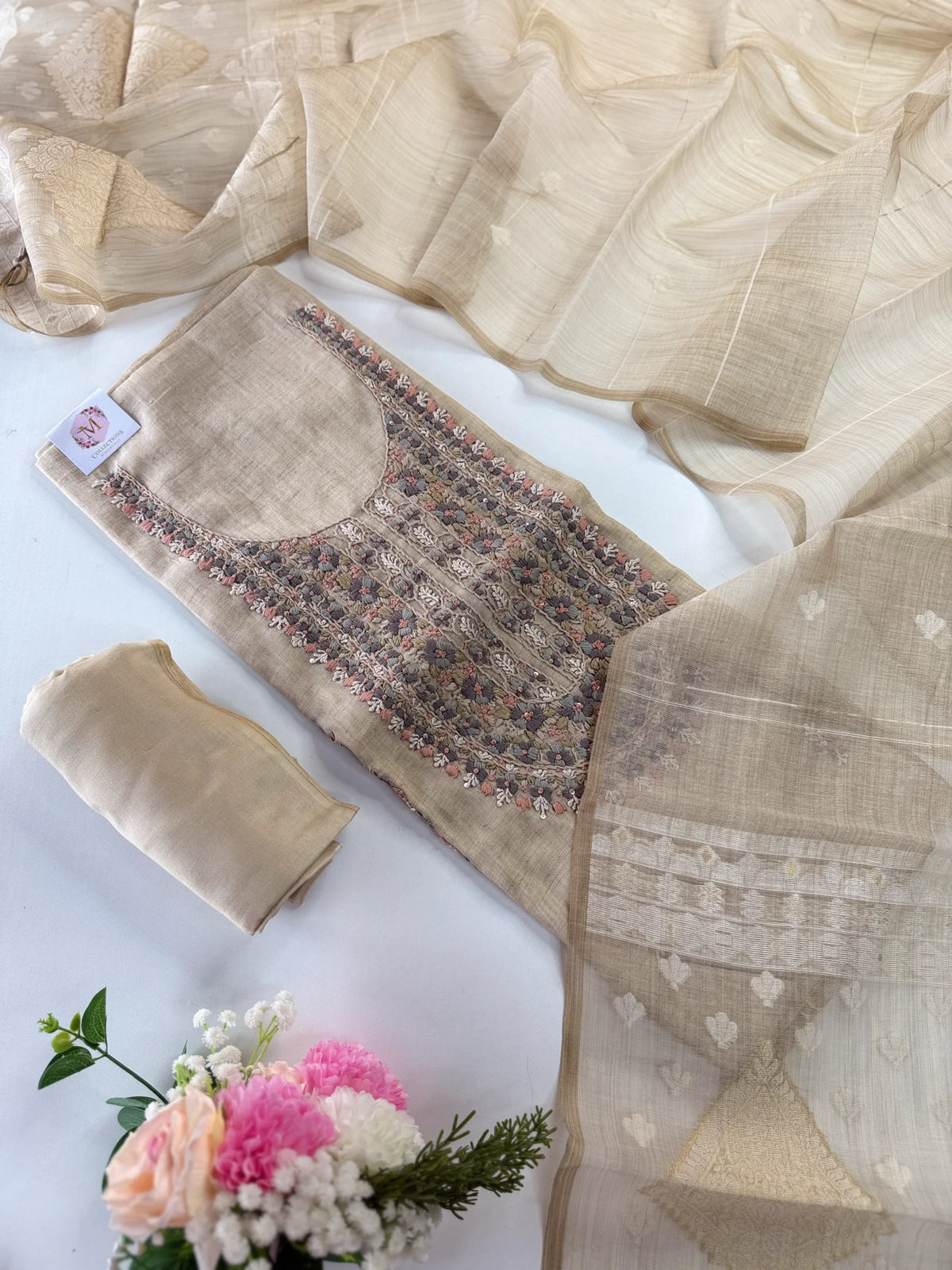 Khadi cotton unstitched salwar set / NC262