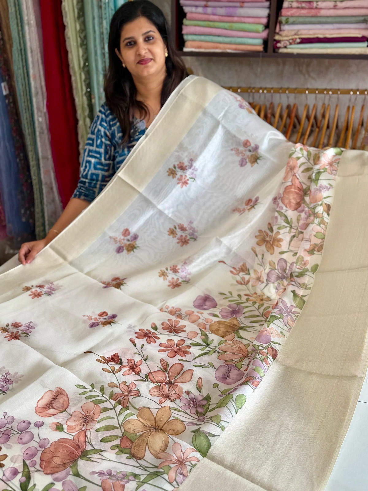 Semi silk blended saree/ 039F