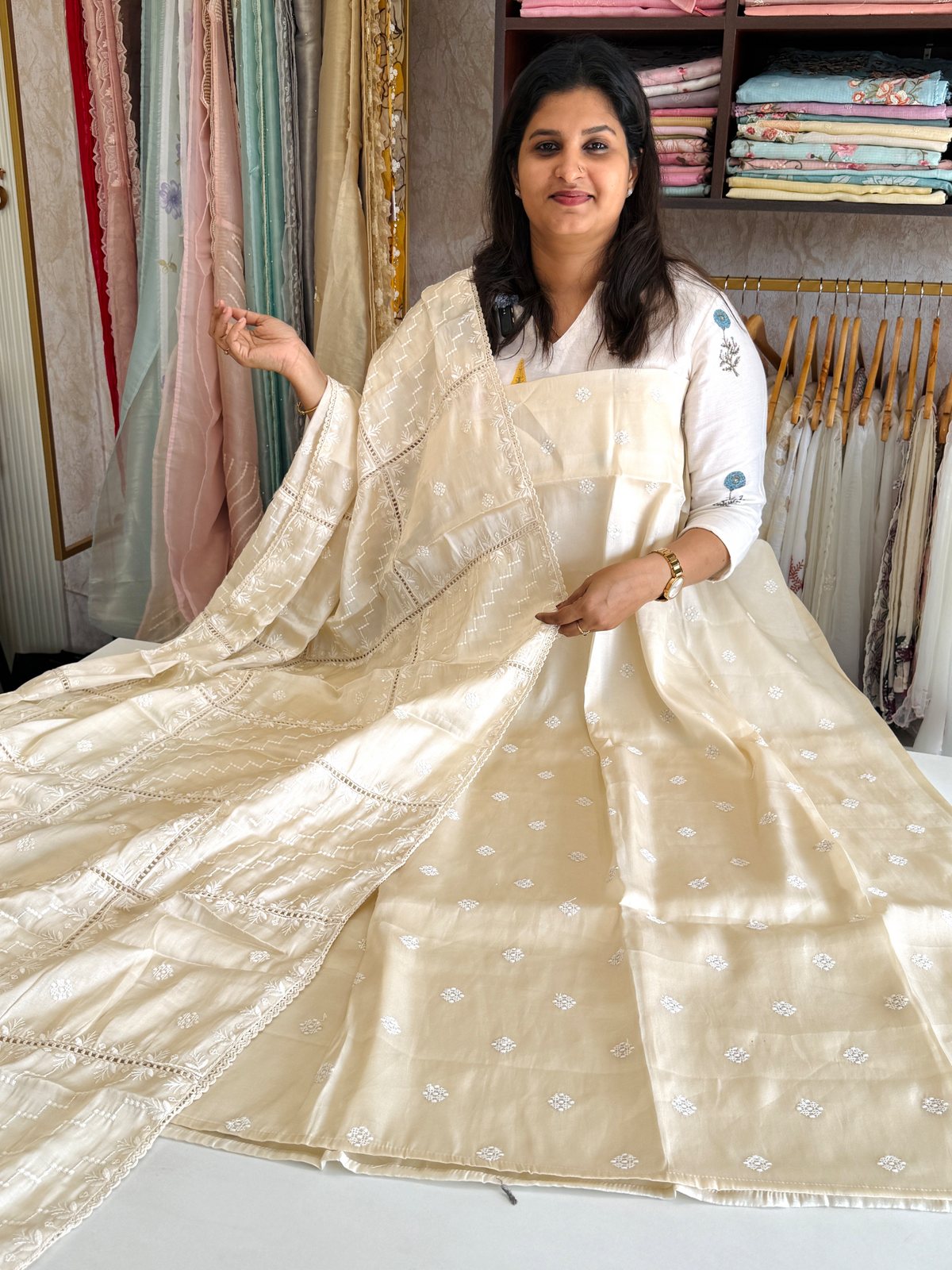 Soft Chanderi unstitched salwar set / NC134