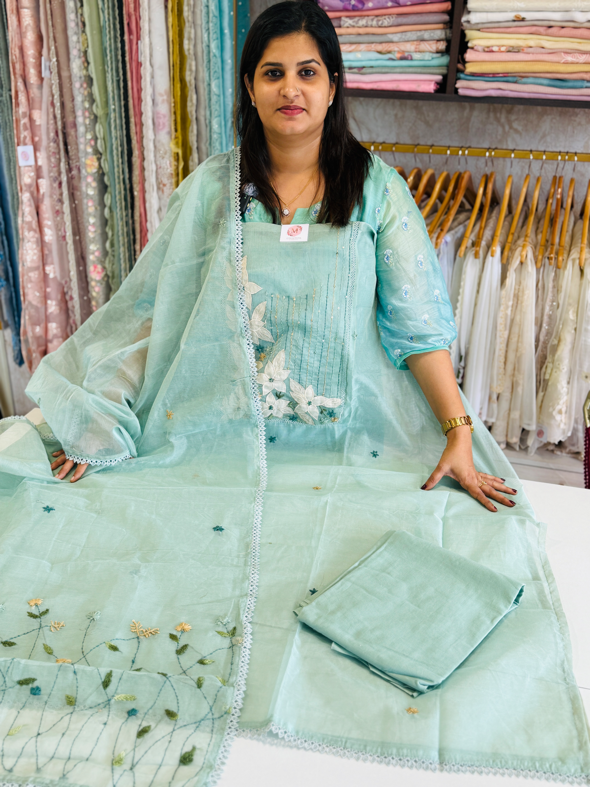 Net kotta unstitched salwar set / NC174