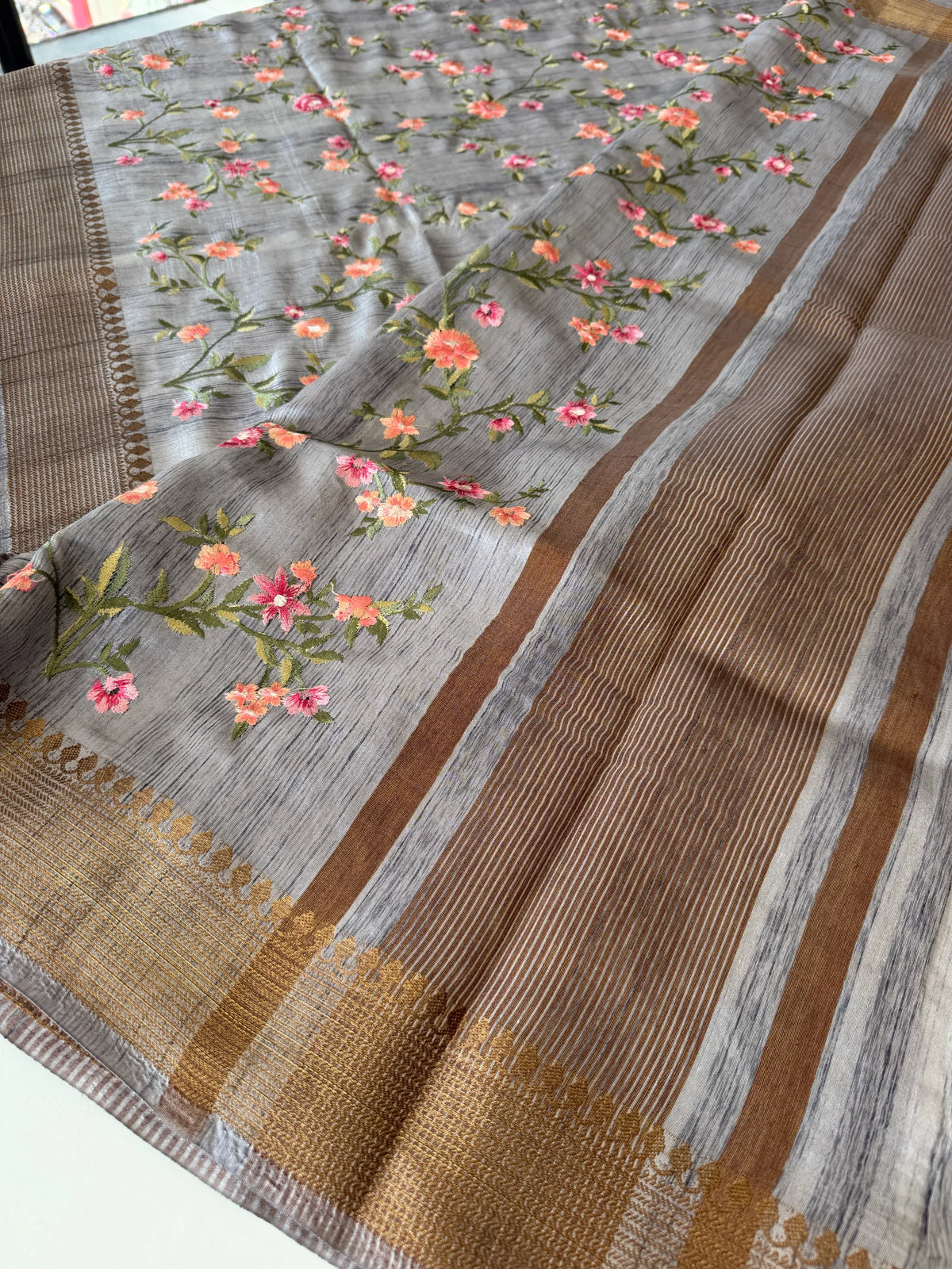 Semi Tussar blended Saree/ MC555