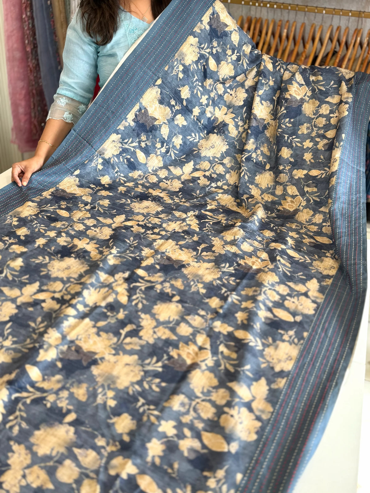 Semi Tussar printed saree/ PP06