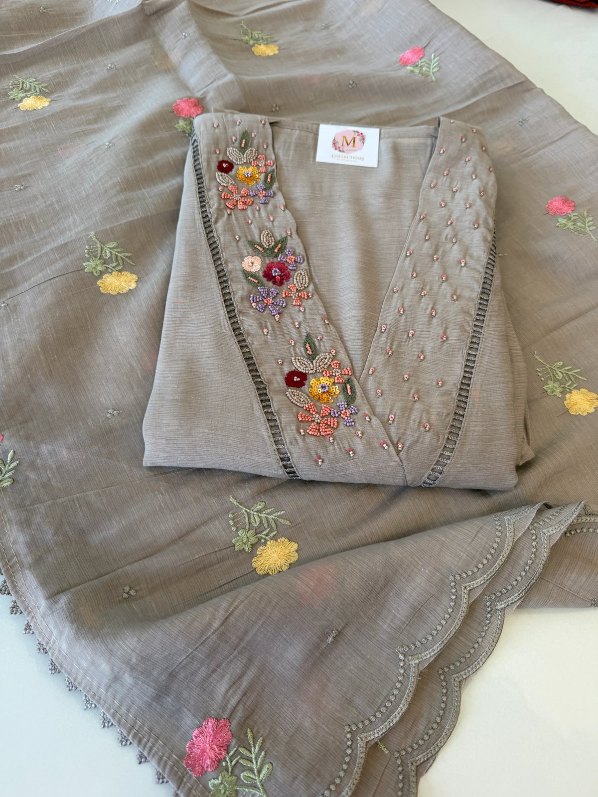 Soft Chanderi blended unstitched salwar set / NC138