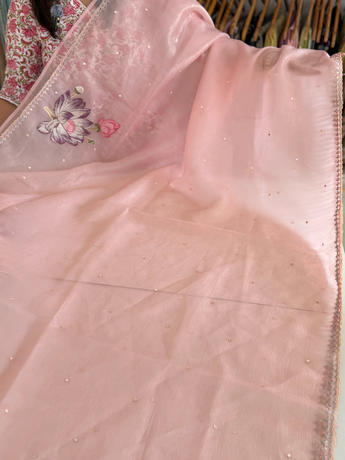 Premium shimmer organza saree/ SA266