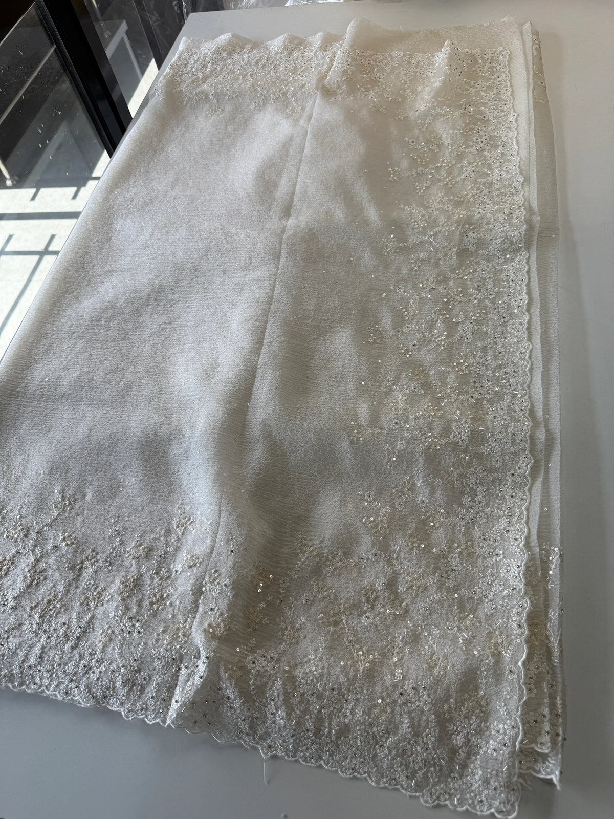 Crushed Crape Saree/ HW456