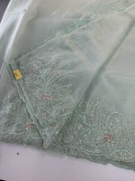 Crushed Foil blended Organza Saree/ AM104