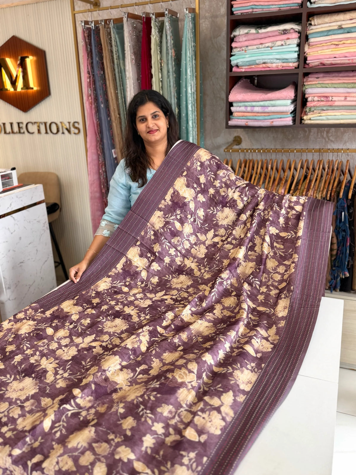 Semi Tussar printed saree/ PP06