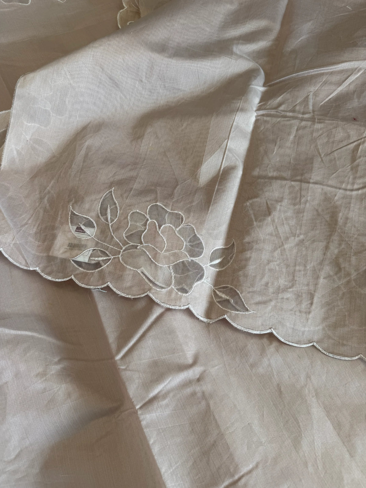 Slub Silk Saree floral appliqué / 125EFS