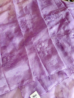 Glass Organza Appliqué work saree /MA278